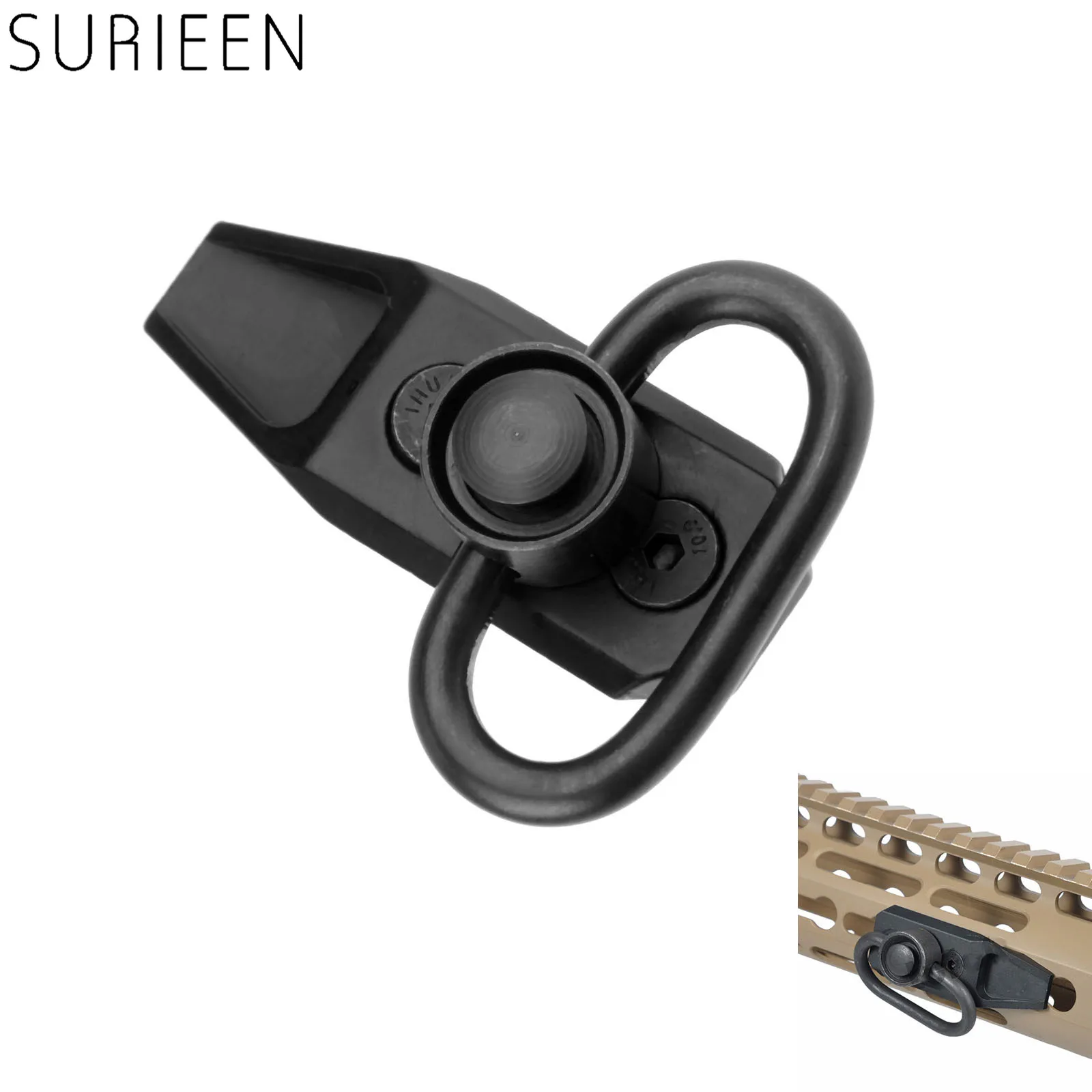 1.25" Universal Tactical KeyMod Direct Quick Detach Sling Swivel Adapter Mount Adaptor 360 Rotation 1-1/4 Push Button Sling Loop