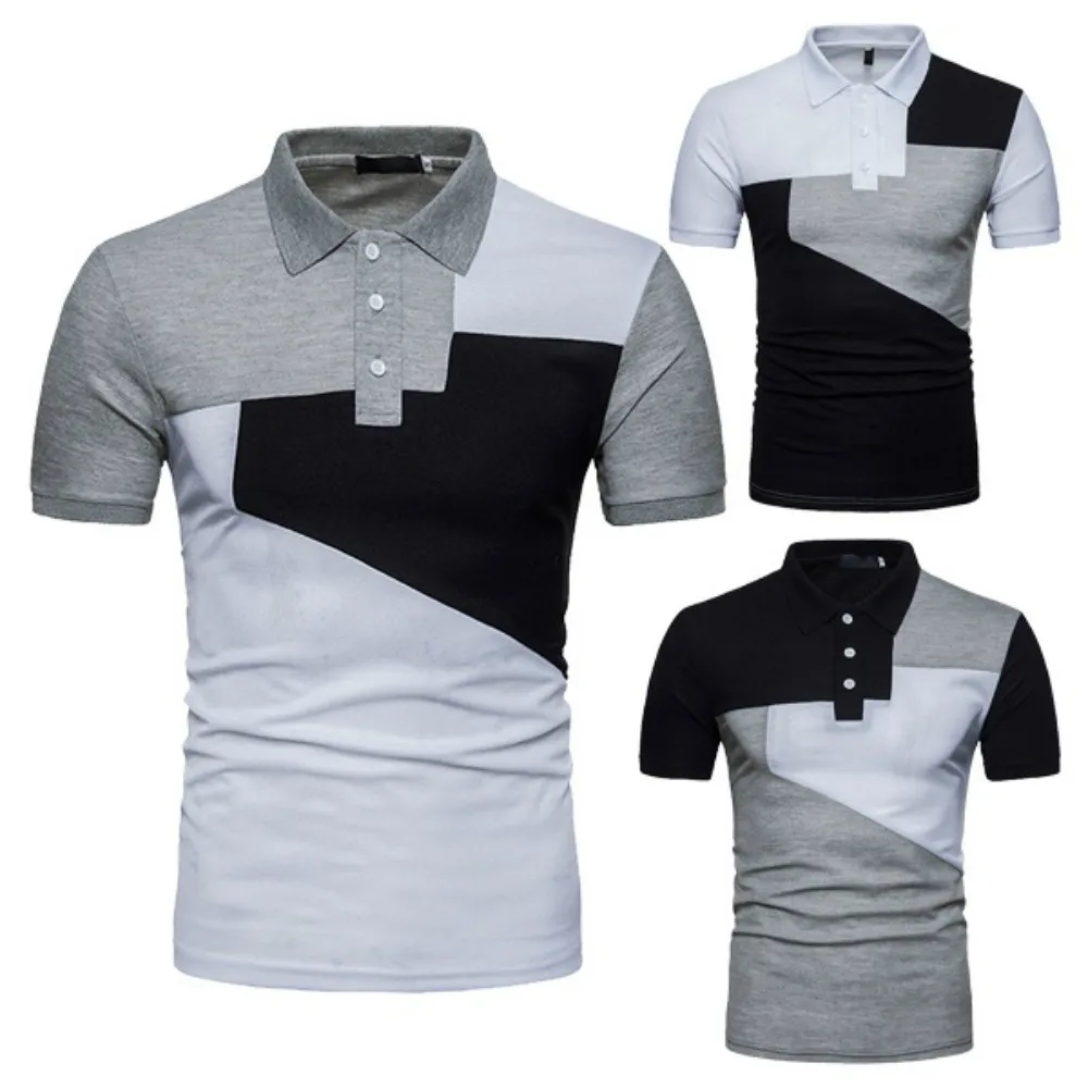 

ZOGAA Summer New Cotton polo shirt men Casual mature men POLO shirt street wear Stitching color men polo shirt Plus size S-3XL