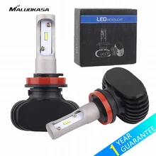 MALUOKASA 2PCs S1 H11 H4 H7 LED Car Headlight 8000LM 9005 9006 50W 6000K White Auto LED Light Bulb DRL Lamps for Car Styling