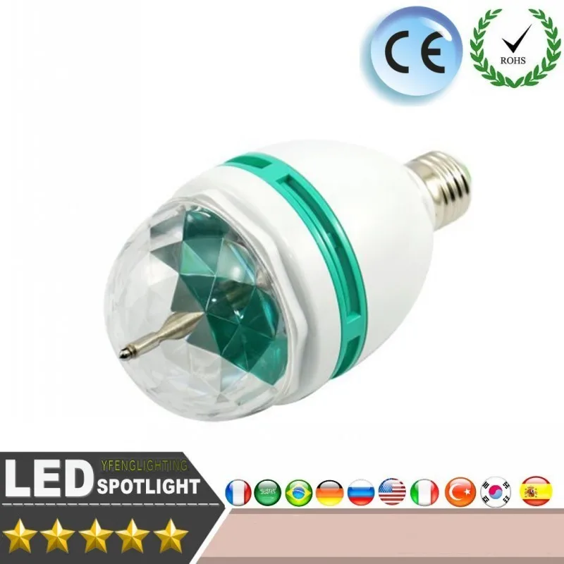 

LED Bulbs E27 7W AC85-260V Colorful Auto Rotating RGB LED Bulb Stage Light Disco DJ Party Lamp Holiday Bulb for Bar KTV Lighting