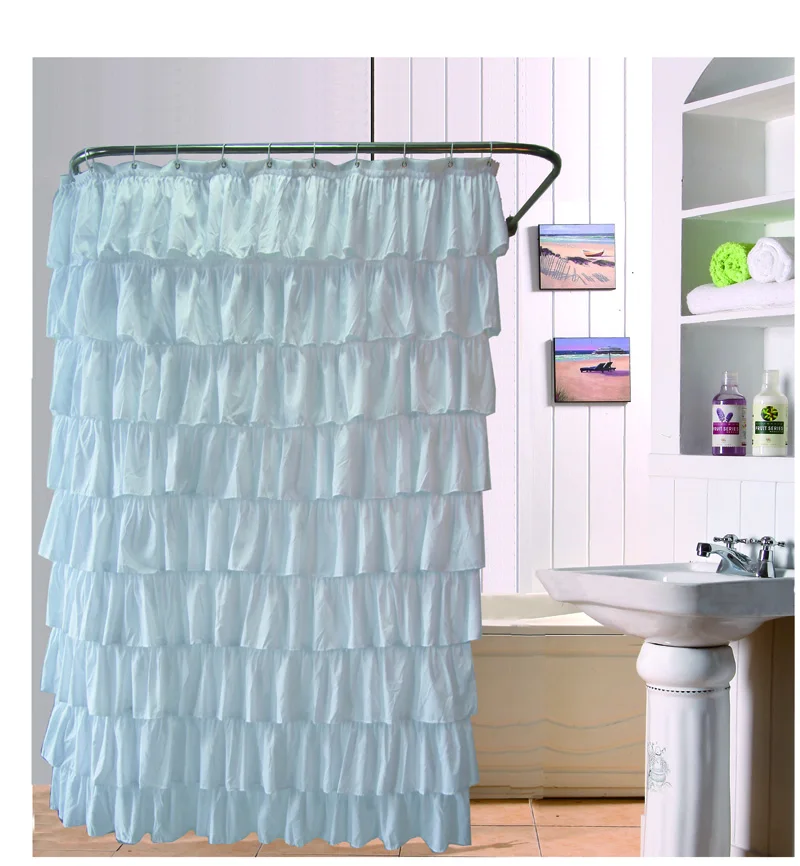 

Ruffles Shower Curtain Polyester Bath Bath Curtain Screen