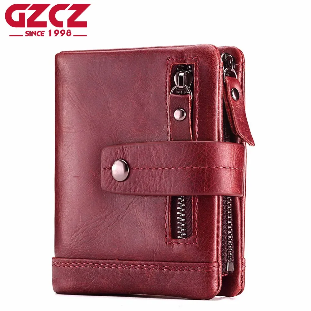 GZCZ Fashion Genuine Leather Women Wallet Female Lady Mini Zipper Coin Purse And Small Walet Portomonee