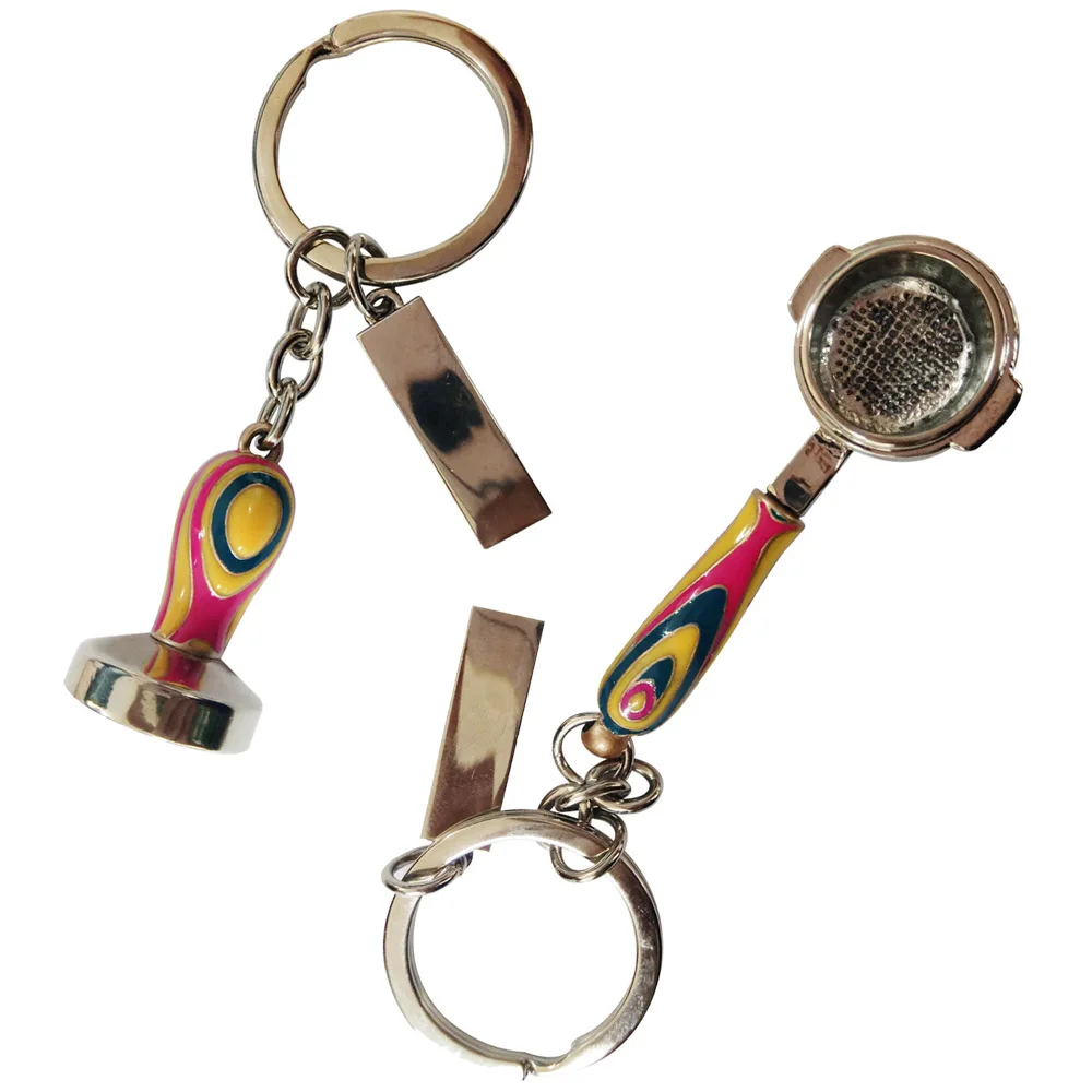 Ivykin keychain D02001109 coffee tamper keychain pinscoffee tamper