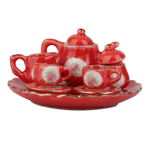 لطيف 1:12 بيت الدمية مصغرة البريطانية طقم شاي الخزف Cozinha Infantil Platend اللعب المطبخ لعب الأطفال Brinquedos Menina