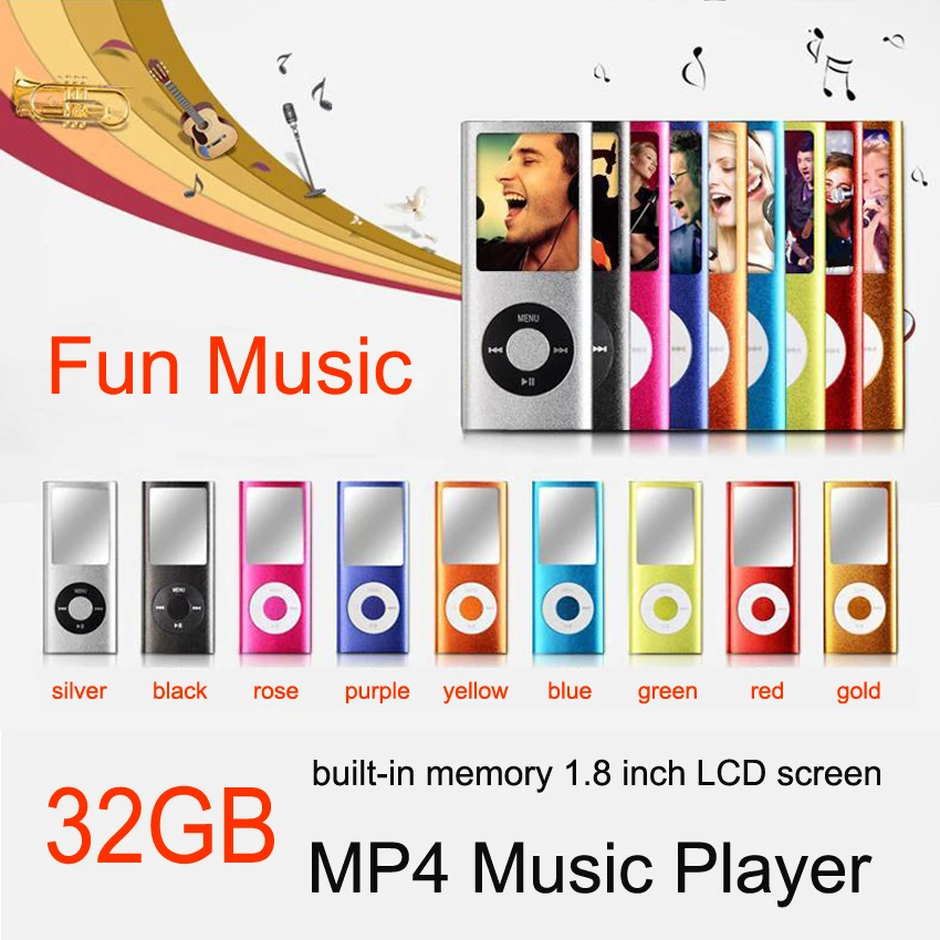 

SMILYOU New 8GB Memory Slim Music Player 1.8 inch LCD Screen FM Radio Voice Recorder Function with Earphone Charging Cable