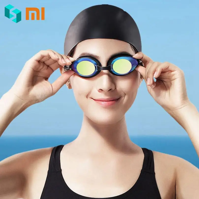 Original Xiaomi Yunmai Colorful HD Anti-fog Swim Goggles + Nose Clip Ear Plugs Set Wide Angle Adult Swimming | Электроника
