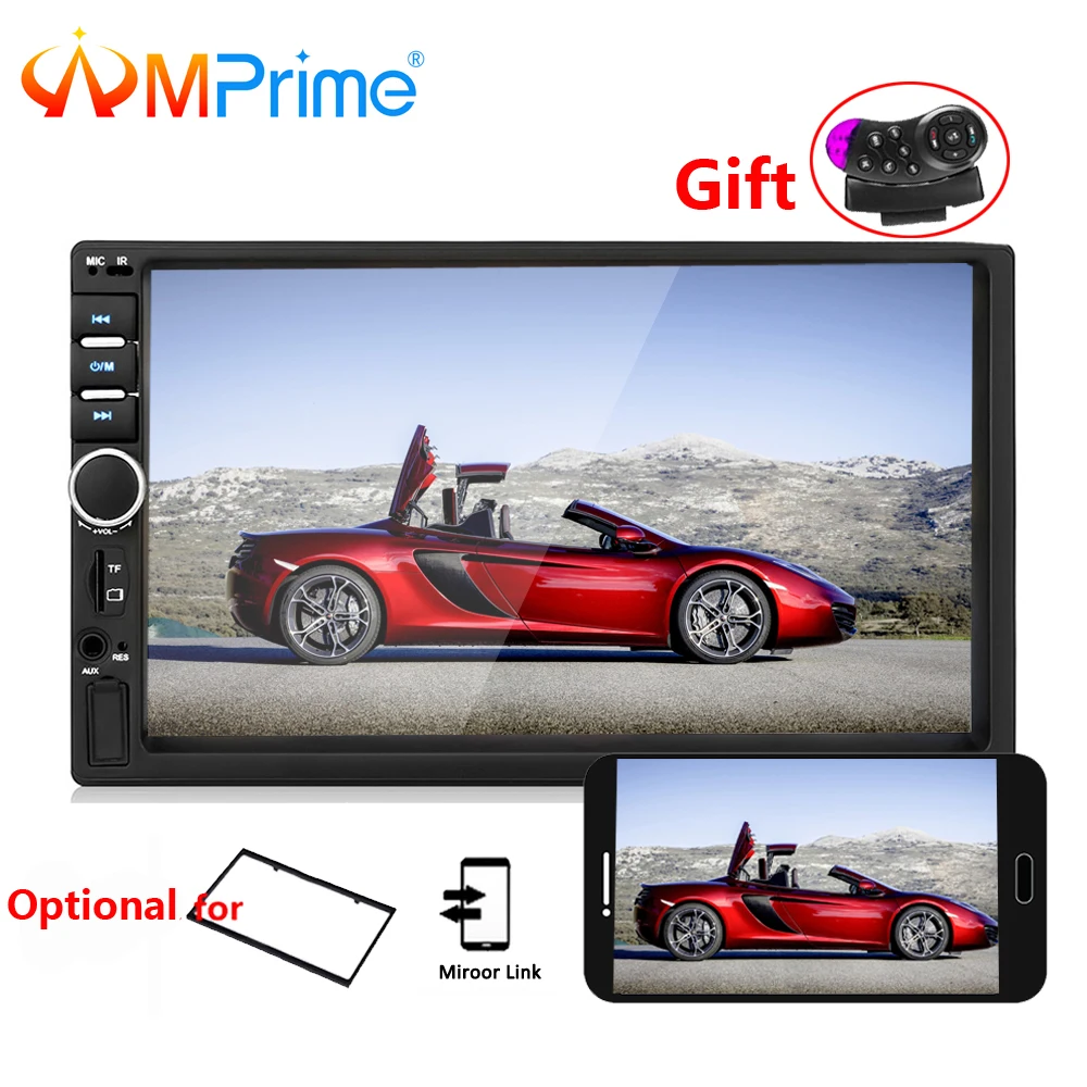 

AMPrime Autoradio 2 din General Car Models 7'' LCD Touch Bluetooth 2din Car Radio Player Car Audio Aux FM With Rear View Camera