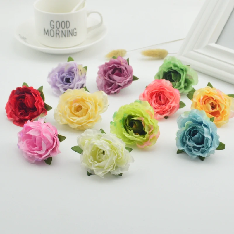 

1pcs 6 cm Peony Cloth Shoes Artificial Flowers Hats For Wedding Banquet Home Room Decoration Silk Wedding Flowers
