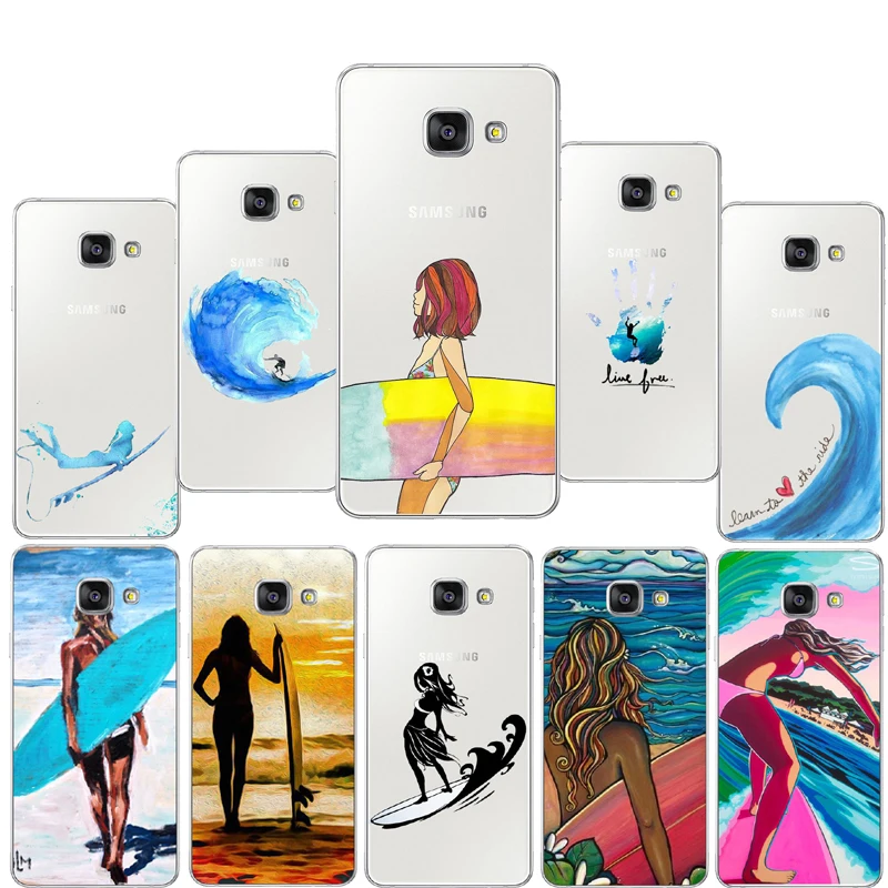 Surfboard and Surfing sunset Cool Hard PC Phone Case For Samsung 2016 2017 A3 A5 A6 A6PIUS A7 A8 J1 J3 J7 | Мобильные телефоны и