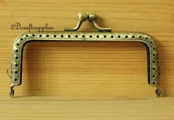 

bag purse metal frame sewing frame clasp 10.5 cm x 5 cm polish anti brass Y39