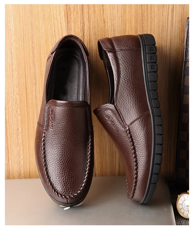 NPEZKGC/Новинка года; Высококачественная обувь из натуральной кожи; Теплая мужская обувь на меху без застежки; зимняя обувь; мужская повседневная обувь