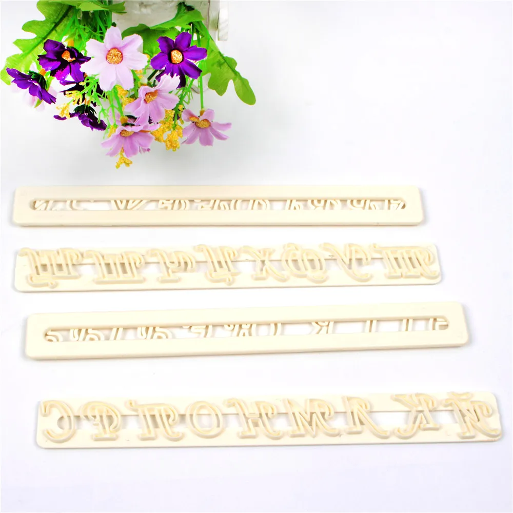 LINSBAYWU4pc Set Russian Letters Alphabet Fondant Molds