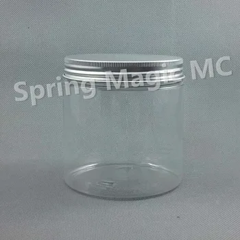 

420g/500ml Transparent PET Cream Jar Used for mask Storage Tank.Clear Plastic Cosmetic Jars With Aluminum Lid Cosmetic Packaging