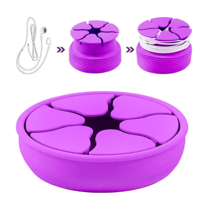 

5 Colors Portable Earbuds Holder Case Wrap Silicone Earphone Cable Organizer Storage Winder