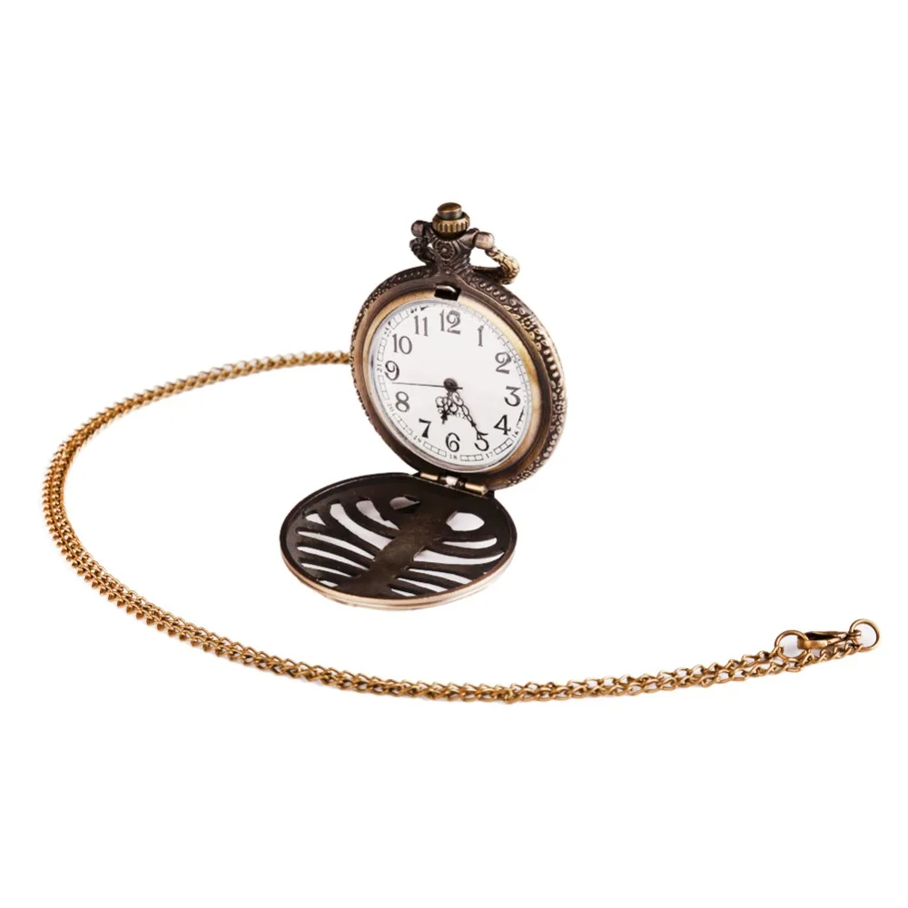 

Vintage Unisex Fashion Quartz Watch Steempunk Pocket Watch Jewelry Sets Retro Fashion Pendant Necklace Chain Gift