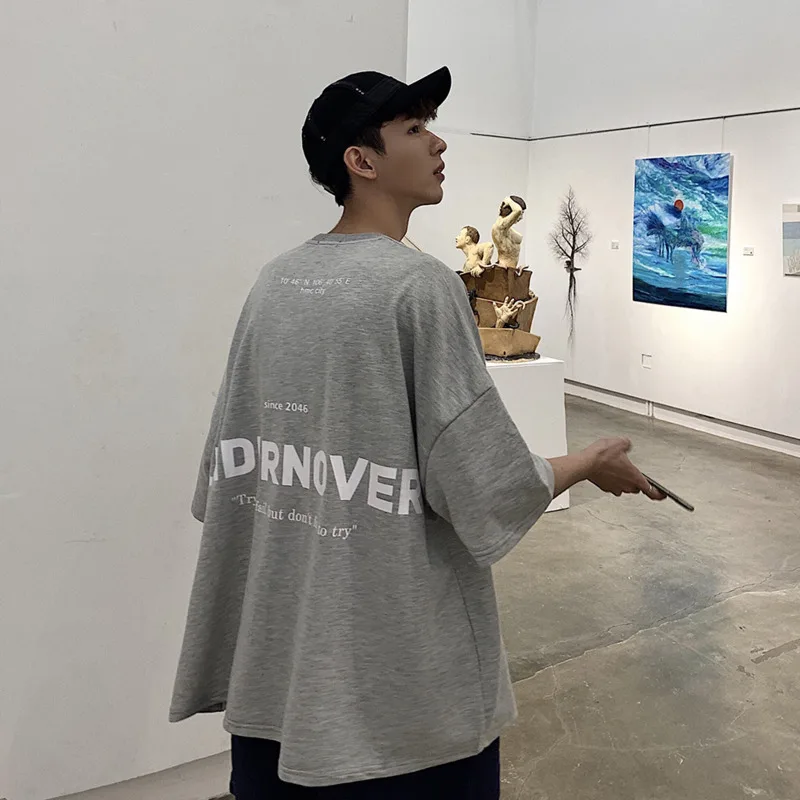 Summer New T Shirt Men Fashion Letter Printing Casual Short-sleeved Tshirt Man Streetwear Wild Hip-hop Loose Cotton T-shirt Summer New T Shirt Men Fashion Letter Printing Casual Short-sleeved Tshirt Man Streetwear Wild Hip-hop Loose Cotton T-shirt