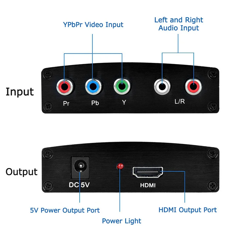  Universale di HDMI Per 5RCA RGB 4 K Component YPbPr Video Converter con R/L Audio Adapter Converter
