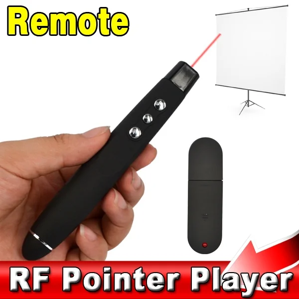 

Portable Wireless Powerpoint Red Laser Pointer Presenter Pen for PPT Presentation USB Receiver & RF Remote Controller