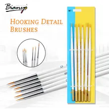 Bianyo, 6 шт., тонкая ручная роспись, крючок, ручка, Круглый наконечник, гуашь, акварельные кисти, рисование, искусство, канцелярские принадлежности для студентов