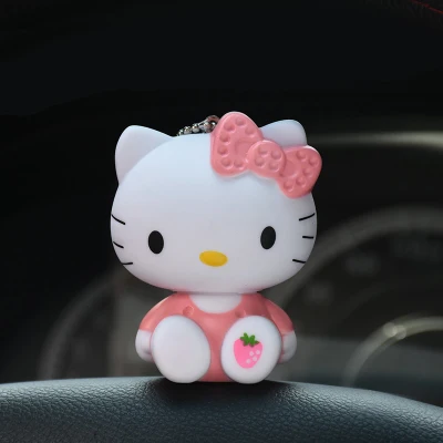 Hello kitty Doraemon Kiki медведь Меховые помпоны детские игрушки брелок для женщин брелок металлические брелки для ключей ключи от машины сумка Подвеска Шарм D62 - Цвет: 13