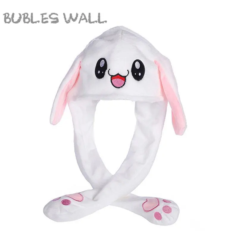 

Bubles Wall Funny Rabbit Plush Toy Soft Stuffed Hat with Ears Moving Plush Toy Creative Hat Doll Cute Birthday Gifts