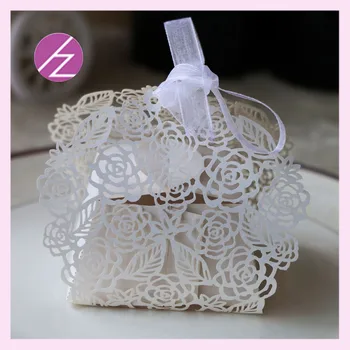 

50pcs/set 21 Colors Romantic Wedding favors Decor Rose Design Candy Gift Boxes Wedding Party Candy Box with Free Ribbons
