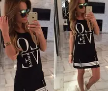 2019 letter print women's dress fashion casual round neck dress sleeveless mini dress women's clothing stylish sleeveless round neck rose print dress for girls