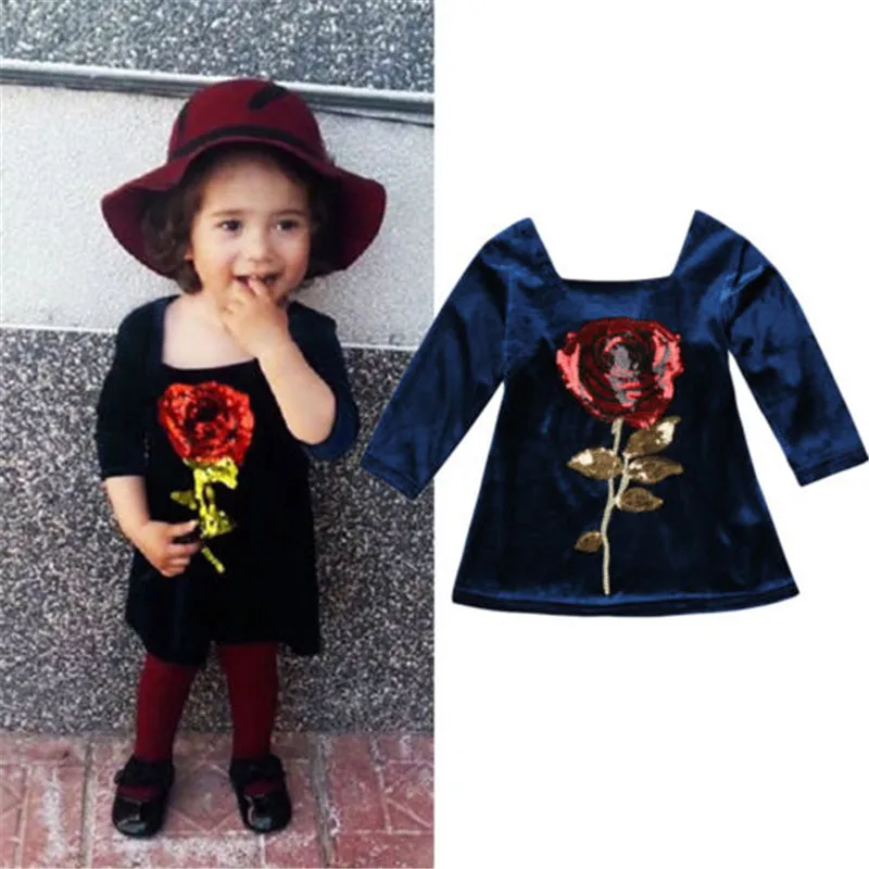 

Fashion Pretty Toddler Kid Happy Baby Girls Clothes Silk Sequin 3D Flower Party Tutu Dress Sundress Children Clothing