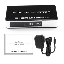 3D 4 K HDMI 2,0 Splitter 1x2 HDCP 2,2 1 в 2 из повторителя коробка переключения конвертер видео 4 k x 2 k для PS3 Xbox DVD HD ТВ проектор