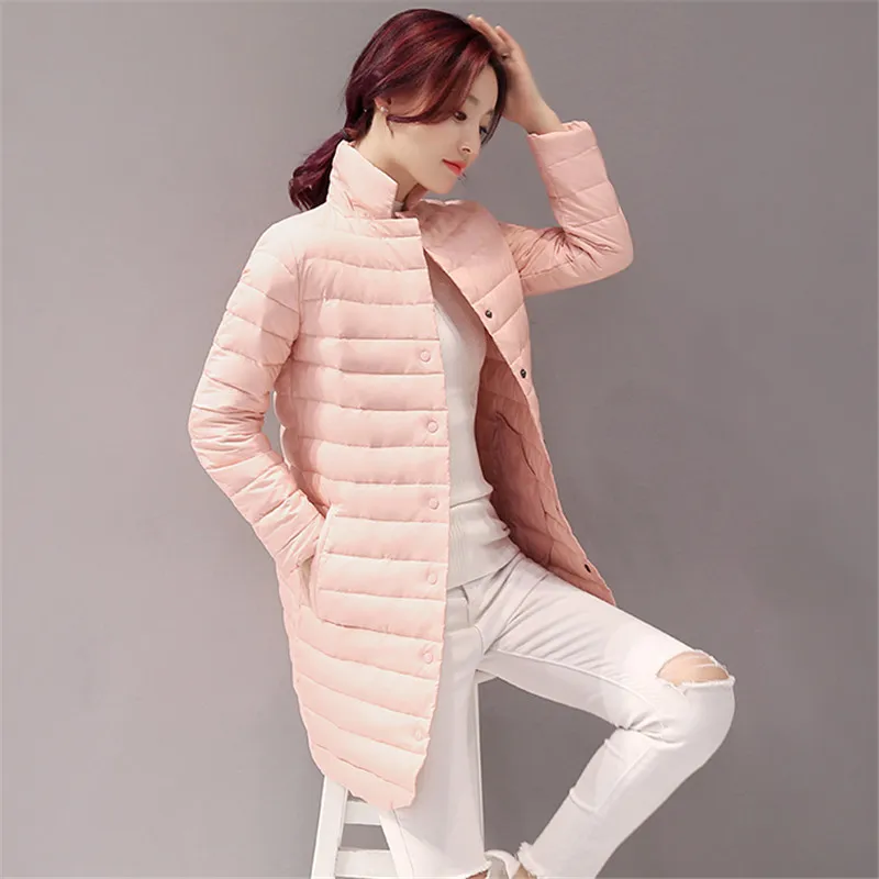 Senhoras light Moyen Parkas Qualité Grey Veste Casaco Black Hiver Blue Long Pardessus Femmes Coton dark De Vers pink Automne dark Gray Bas Outono Haute Mince Le Mode Femelle Vs067 UPwqOS