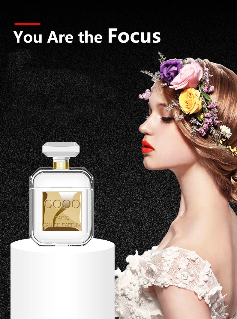 Lovers Gift Coco Perfume bottle airpods Case shockproof Transparent airpods Cover earphone case bag for apple airpods keyring Lovers Gift Coco Perfume bottle airpods Case shockproof Transparent airpods Cover earphone case bag for apple airpods keyring