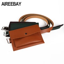 AIREEBAY PU кожаный поясной пакет Женская поясная сумка мешочки для телефона Женская модная винтажная стильная поясная Сумка Повседневный женский кошелек