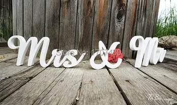 

Mr & Mrs White Wooden Letters, Freestanding, Great for Weddings!10cmX1.5cm