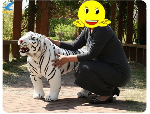 43'' Giant Lifelike Tiger Plush Toy Simulation Soft Standing Tiger Toy Tiger Best Gift and House Decoration for Kids 2 Colors (11)