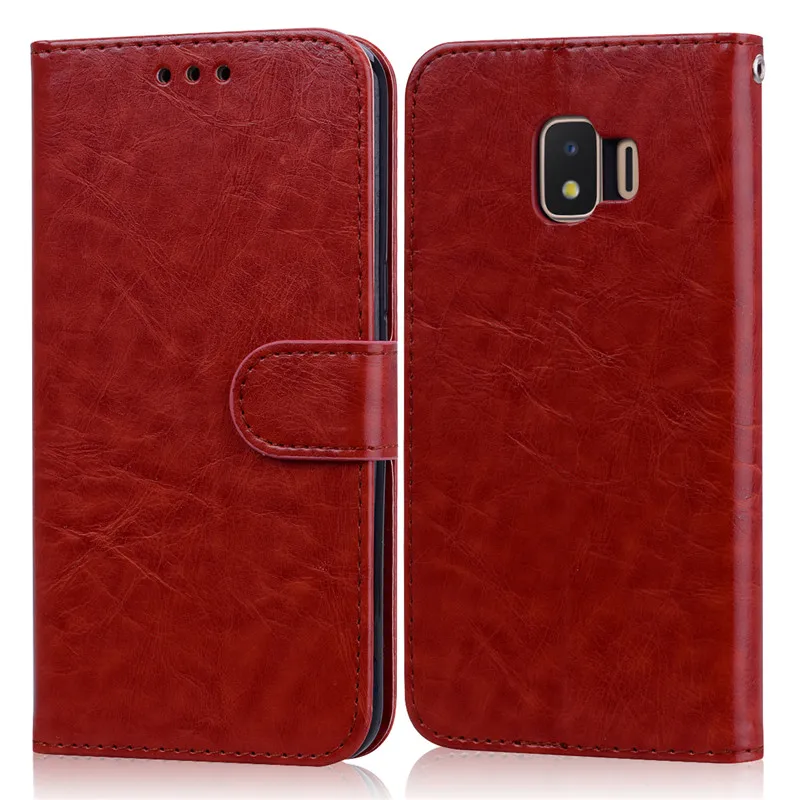 Brown Кожаный чехол для samsung Galaxy J2 J250 SM-J250F, мягкий силиконовый чехол-бумажник, чехол для телефона для samsung Galaxy J2 Pro, откидная крышка - Цвет: Brown
