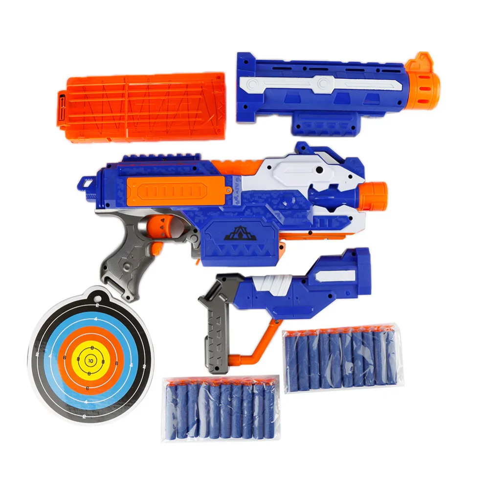 Vente chaude Nouveau électrique Doux Balle Jouet Pistolet Pour nerf Tir Submachine Gun Arme Balle Molle éclats Gun Jouets Pour Enfant Avec bo te dans Fusils