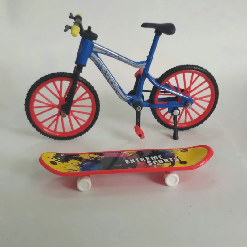 Fun Kids DIY Assembly Mountain Bike Toy with Spare Tire Tools Mini Bicycle Toy Educational Handwork Finger Bike& Skateboard toy