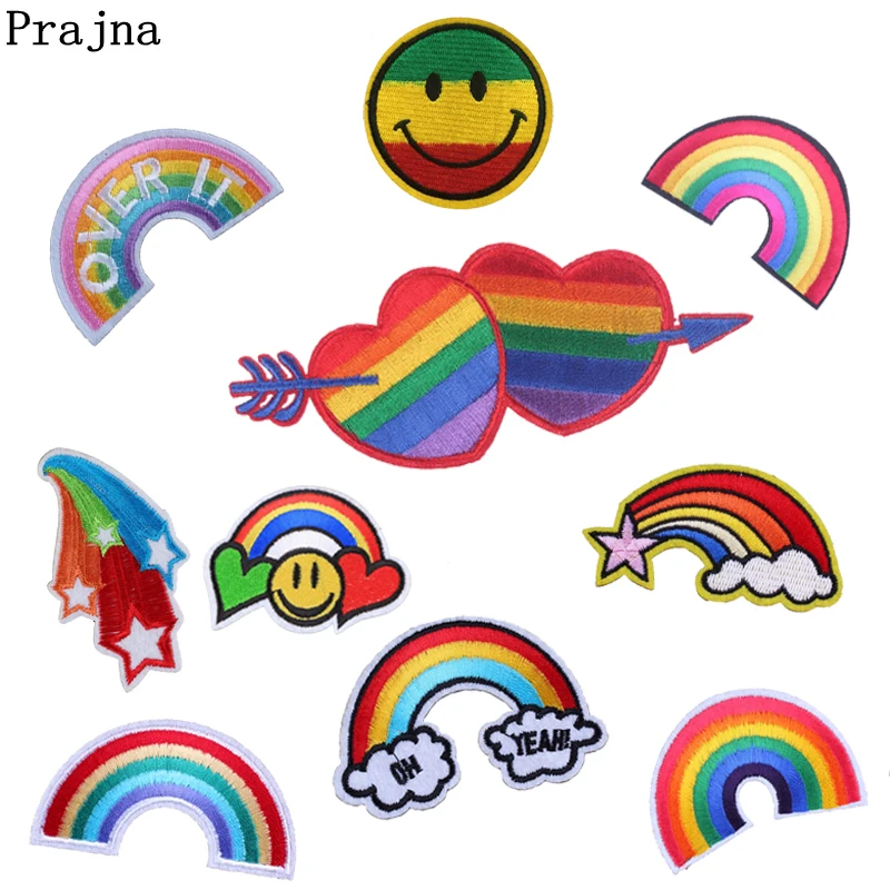 Prajna Flag Lgbt Patches Rainbow Embroidered Iron On Patch For