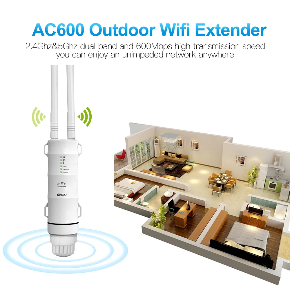 Открытый Wi Fi ретранслятор AC600 маршрутизатор усилитель AP расширитель WIPS