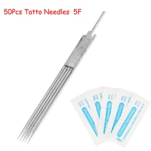BEAUTY7, 50 шт в наборе, 5F одноразовые стерильные для татуировки Советы подводка для глаз, бровей, губ, Перманентный макияж, иглы для перманентного макияжа машина инструменты