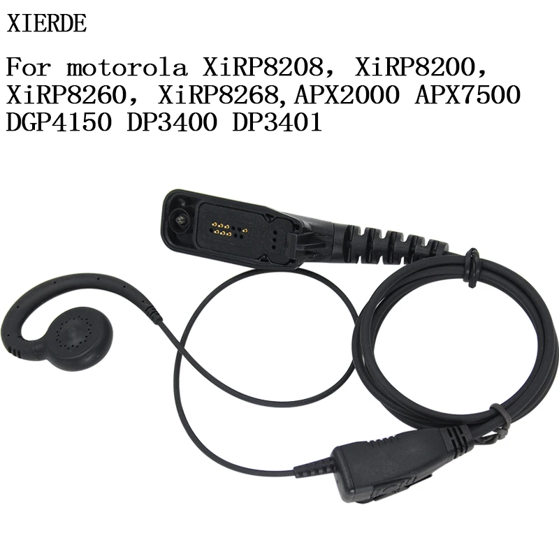 Earpiece With Mic for Motorola Radio XIR P8268 Black Ear Loop Headset DP4400 P8200 APX4000 APX2000 APX6000 XPR6300 DGP5550 | Мобильные