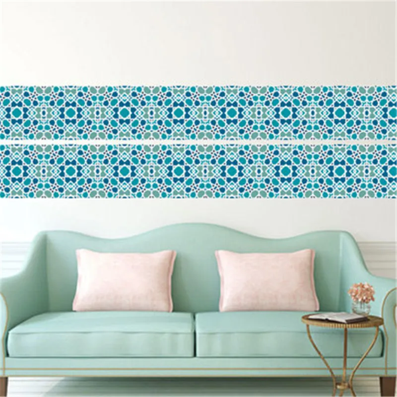 Mediterranean Style Retro Tiles Stickers Living Room Kitchen Waterproof