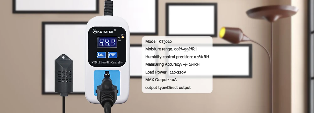Цифровой регулятор влажности 220V 12V 24V гигрометр переключатель контроля влажности 0~ 99% RH гигростат с датчиком влажности
