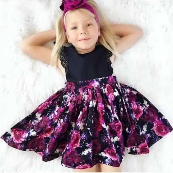 

Fashion Newborn Toddler Kids Girls Floral Clothes Sister Match Tutu Skirted Romper Lace Dress Headband Family Matching Clothes
