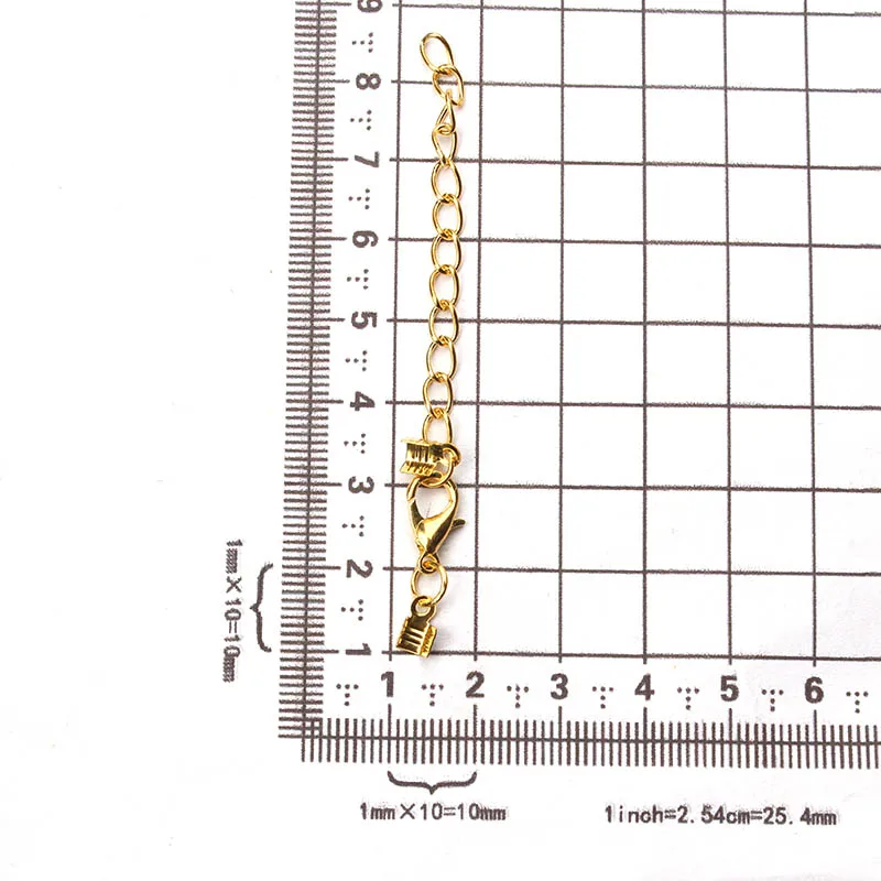 10 шт./лот 70 мм сплав концевые крышки шнура зажимы удлинитель цепи для DIY Ожерелье Браслет Разъемы застежка DIY аксессуары