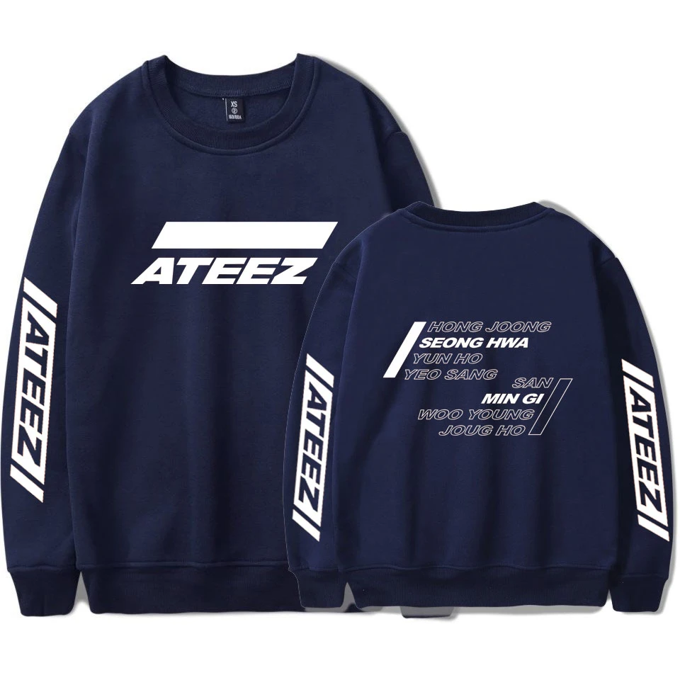 ATEEZ Женская и мужская повседневная одежда горячая Распродажа монолитные толстовки с длинными рукавами толстовки с принтом Kpops плюс размер 4XL