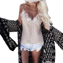 Women Ladies Vest Sleeveless Lace Tank Tops T Shirt Summer Casual Loose Backless Femme Blouse Camis Y12