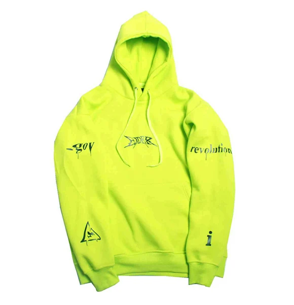 fluorescent green sweatshirt