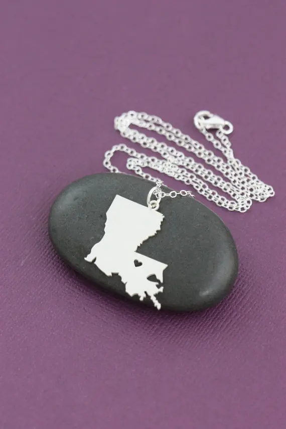 SALE Louisiana Necklace Louisiana Jewelry State Necklace Stocking 
