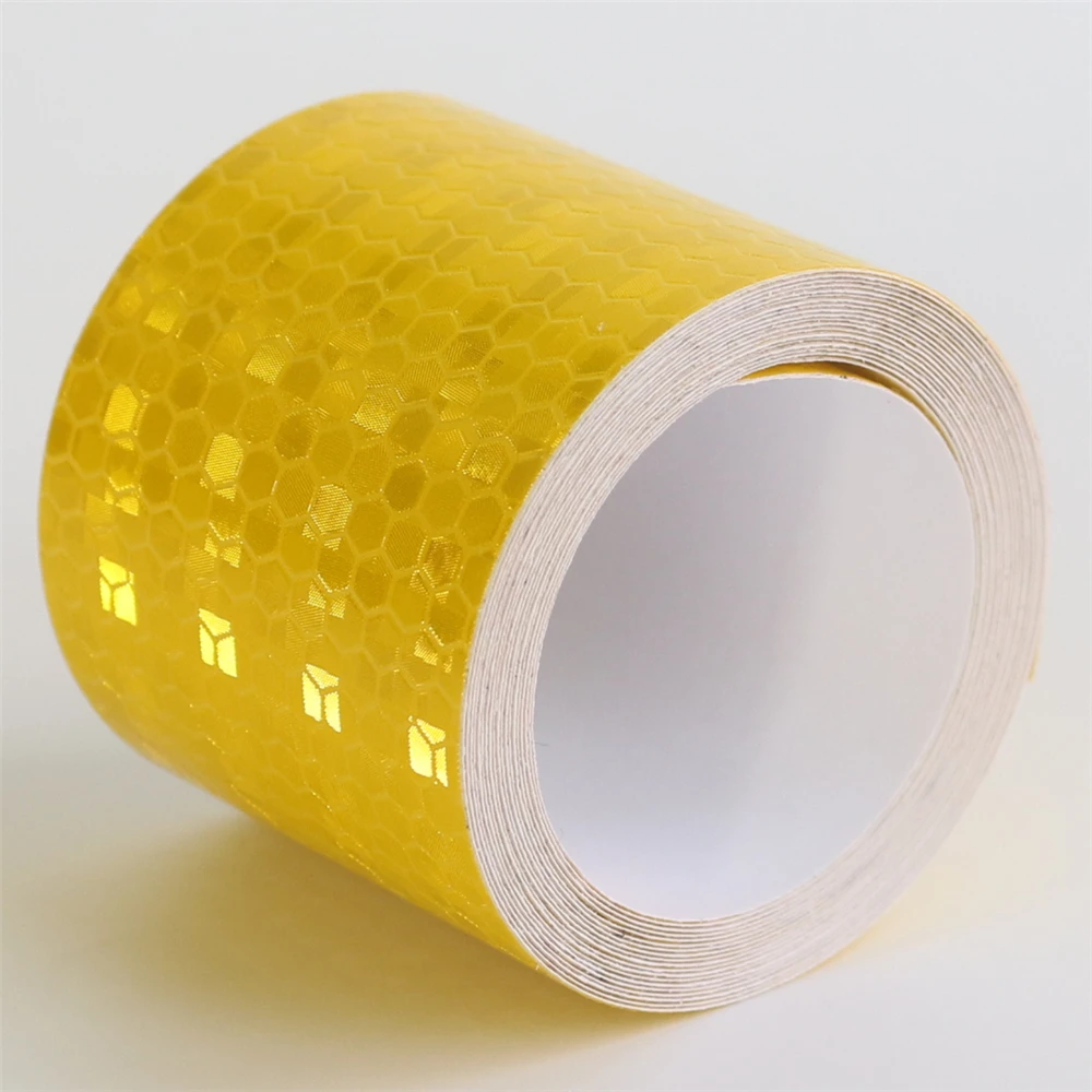 

5cm*3m(2"*10ft) Yellow High strength reflective Material car stickers Motorcycles Safety Warning Tape decoration adhesive strips